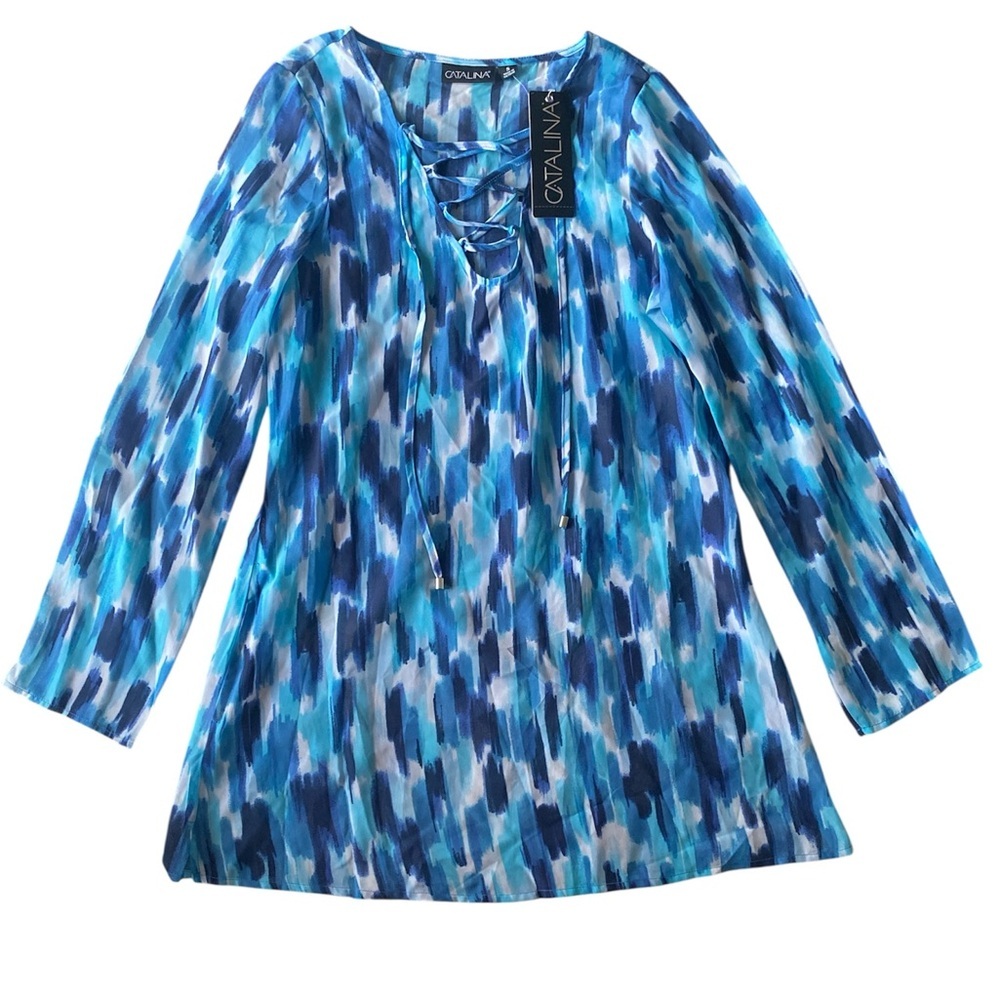 NWT Catalina Blue‎ Patterned Women's Top